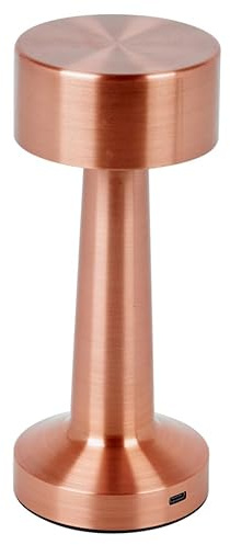 URBNLIVING Portable Mini LED Table Lamp – Cordless, Dimmable Night Light for Bedside, Desk, Study, Office, USB Rechargeable (Copper Set of 1)