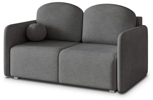 Masseno Sofa SUVI II NV mit Schlaffunktion, Sofa mit Bettkasten, Wohnzimmersofa, Couch, Soffa, Bettsofa, Couchgarnitur- Grau, Neve 90