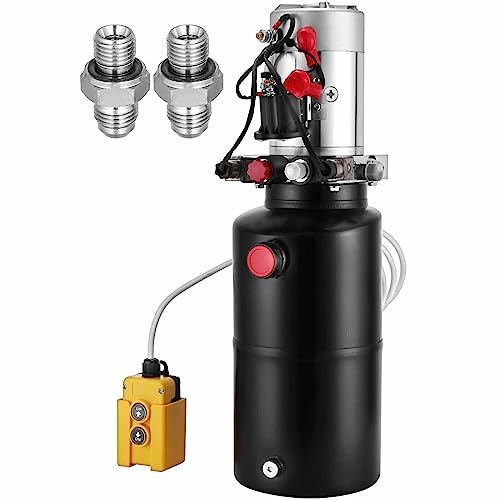 Pompa idraulica a doppio effetto 12V DC Unità pompa serbatoio in acciaio da 8 quarti for ascensori for auto con rimorchi ribaltabili Funzionamento Stabile