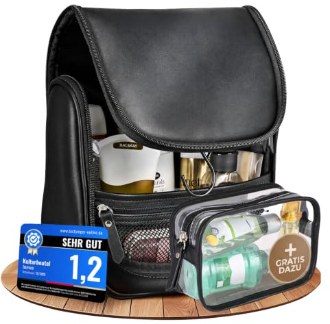 Journeo Kulturbeutel Herren & Damen zum Aufhängen – Kulturtasche, Waschtasche, Kosmetiktasche, Reise Kulturtaschen, Toilettentasche, Waschbeutel hängend, zum Hängen, Necessaire, Reisen, aufhängbar