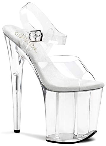 Pleaser FLAMINGO-808, Damen Plateau Sandalen, Transparent (Transparent (Clr/Clr)), 36 EU (3 Damen UK)