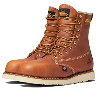 Thorogood American Heritage 8” Waterproof Composite Toe Work Boots for Men Made from Premium Leather with Slip-Resistant Wedge Outsole and Comfort Insole; EH Rated - 10 2E US