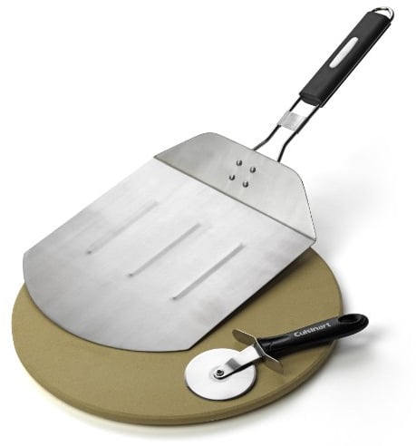 Cuisinart CPS-445 Ensemble de 3 pièces pour grillades à la Pizza, (Pierre à Pizza, Couteau à Pizza, Pelle à Pizza)