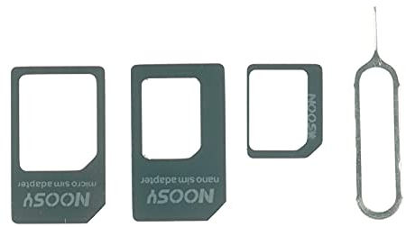 Simkarten Adapter 3 in 1 Nano Micro SIM schwarz + Nadel iPhone Samsung HTC