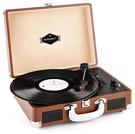Auna Peggy Sue - audio turntables (50/60 Hz, AC, Brown, 355 x 275 x 115 mm, USB)