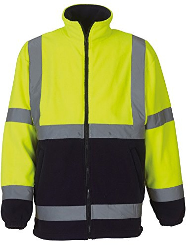Yoko Mens Hi Vis Heavyweight Fleece Jacket (XL) (Yellow/Navy)