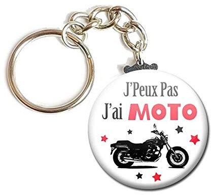 Porte Clés Chaînette 3,8 centimètres j' peux pas j' ai Moto Idée Cadeau Accessoire Humour Loisir Hobby Passion Excuse