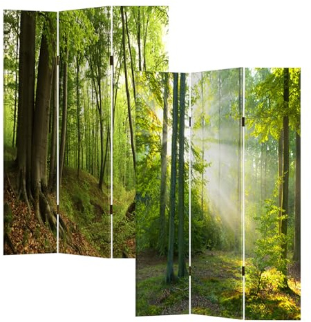 Paravent Waldweg Raumteiler Sichtschutz Trennwand HTI-Line