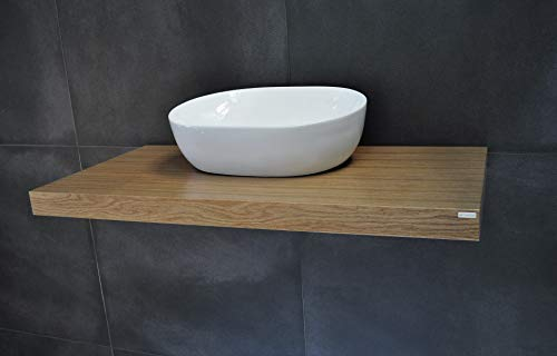 Edler Waschtisch MN-120 Carl Svensson Waschtischplatte Waschkonsole Eiche natur inklusive Halterung