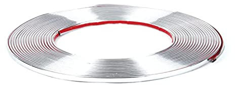 Maso Bande autocollante chromée pour décoration / garniture de voiture Argenté 6 mm x 15 m