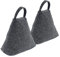 Nicola Spring Fabric Door Stop - Triangle - Grey - Pack of 2 - Indoor Herringbone Decorative Wedge Stopper Interior Weighted Doorstop with Handle for Home, Office