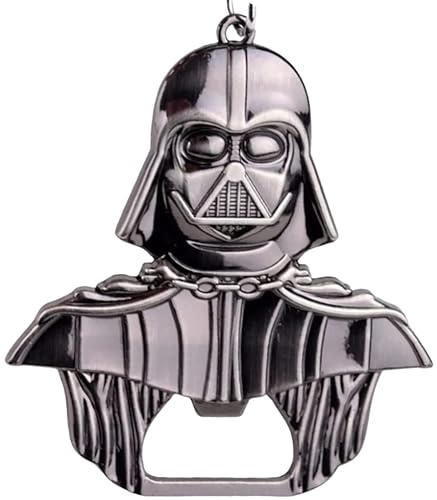 Darth Vader - Abrebotellas como llavero, color negro brillante, acabado sólido, 55 mm x 60 mm, para el bar en casa y de viaje, regalo divertido para los fans de Star Wars