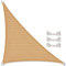 CelinaSun Sonnensegel inkl Befestigungsseile HDPE Basic Dreieck rechtwinklig 3 x 3 x 4,25 m sandbeige Sonnenschutz atmungsaktiv