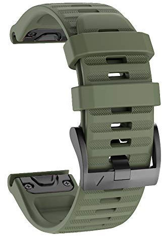 ISABAKE Armband für Garmin Fenix 6/6 Pro, QuickFit 22 mm, Silikon, kompatibel mit Fenix 5/5 Plus, Forerunner 935/945, Approach S60, Quatix 5