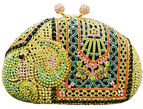 Santimon Damen-Umhaengetasche Clutch Abend-Tasche Handtasche Hochzeit Party Handtaschen Elefant (Yellow)