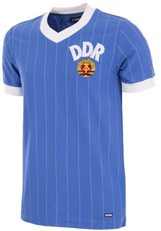 COPA Football - Retro Fußballtrikot Herren - DDR 1985 - Blau - 50% Baumwolle – 50% Polyester - Größe XL