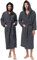 Jenny Sesal Accappatoio UNISEX Spugna Puro Cotone 100%, Ideale per CASA, SPA, SAUNA, PALESTRA. Morbido, confortevole e con alta capacità di asciugatura (M, Grigio)