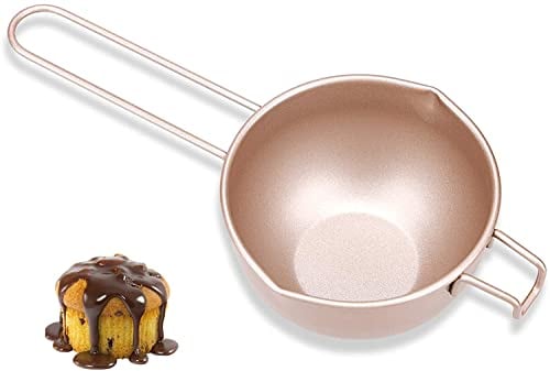 Melting Pot Non-Stick Chocolate Melting Pot Double Boiler Insert Bain Marie Pan Carbon Steel 450 ml for Melted Butter Cheese Caramel Candy and Milk Honey Heating