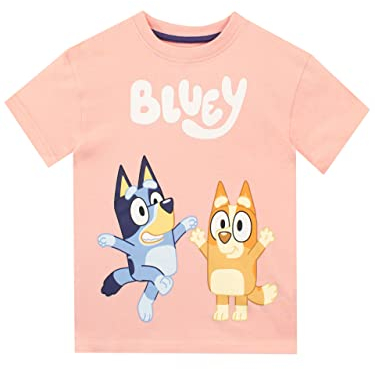 BlueY Tshirt | Bingo Mädchen T-Shirt | Kurzarm T-Shirts Für Kinder | Mädchen Tshirt Rosa 110