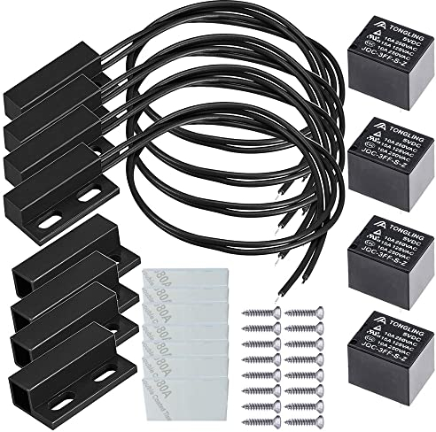 Gebildet Kit Interruttore Magnetico Reed 5V/12V/24V/230V NC NO Allarme Porta Finestra Sicurezza/Interruttore Magnetico Porta/Interruttore Contatto Magnetico/Interruttore Reed per GPS