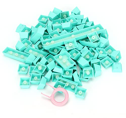 Jenngaoo Keycaps Keyset, PBT Keycaps Ergonomic Design Oil Resistant Colorful 108 Key Video Game Keycap with Puller for Mechanical Gaming Keyboard(Cyan)