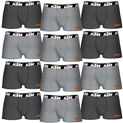 KTM Herren L-Set mit 12 Hellgrau und Dunkelgrau Boxershorts, bunt, Large