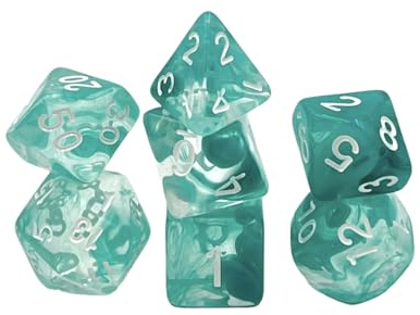 Dice4friends Würfelset: Nebula Teal (7)