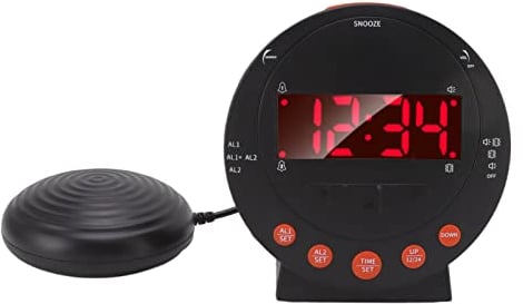 Super Loud Alarm Clock for Heavy Sleepers with Bed Shaker, Digital Alarm with Red Light, USB Charging Port for Bedrooms
