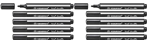 STABILO-Gefederter Dreikant-Filzstift-Trio Scribbi-2x 5er Pack-schwarz