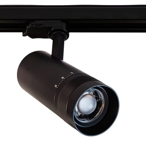 INNOVATE 3 Phasen LED Strahler fokussierbar, 24W, 20-55°, 4000K | 3Phasen Spots schwarz | LED Schienenstrahler | Deckenstrahler Schienensystem Lampen | 3 Phasen Schiene Spot Fokus dimmbar NW