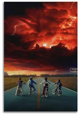 Terp Stranger Things Poster, Wandkunst, Poster, Geschenk für Freunde, Schlafzimmer, Wohnzimmer, Dekoration, modern, ästhetisch, ungerahmt, 30 x 45 cm