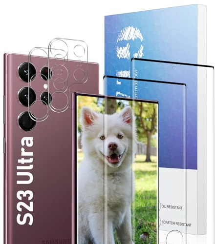 Protector Pantalla Completa Samsung Galaxy S22 Ultra Cristal Templado, Vidrio Cristal Templado, De Punta a Punta, Sin Burbujas, Anti-Scratch, Sensible al Tacto, Ultra HD, 2+2 Piezas