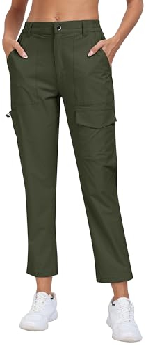 AjezMax Pantalon Randonnée Femme Cargo Trekking Pantalon Montagne en Plein Air Sport Extensible Pantalon avec Poche Décontracté Séchage Rapide