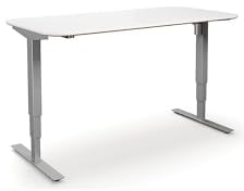 kaiserkraft | Schreibtisch Atlanta Trend | elektrisch höhenverstellbar | gerade | abgerundete Ecken | BxT 160x80 cm | weiß/Silber