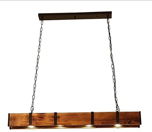 Modern Pendelleuchte Rustikaler Bauernhaus-Holz-Kronleuchter Kücheninsel Lineare LED-Pendelleuchte Esszimmer Industrielle hängende Droplights for Wohnzimmer Restaurant Bar Billardtisch Beleuchtungskör