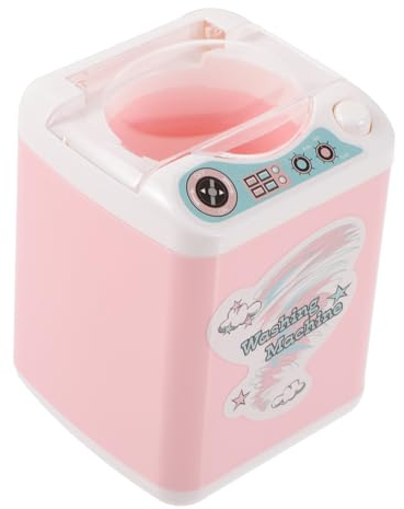 Vaguelly Haushaltsgerät Mini Waschmaschine Puppenhausspielzeug Mini Waschmaschine Waschmaschine Kognitives Pädagogisches Spielzeug Make Up Pinsel Reinigungswerkzeug Spielhausspielzeug