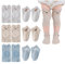 HDGSAFD 3 Pares de Calcetines para Bebé, 3 Pares de Rodilleras para Gatear, Juego de Gatear para Niños, Calcetines Antideslizantes para el Suelo, Cómodos