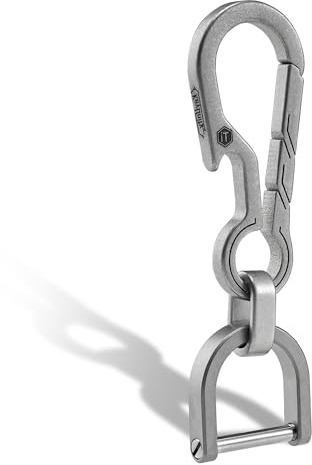 KeyUnity KM01 Titanium EDC Keychain Clip with Bottle Opener, Quick Release Carabiner Key Ring Holder