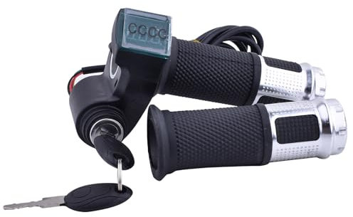 Kunray 12V–96V Ebike Throttle Universal E Scooter Gasgriff 48V Gasgriff Ebike, Full Twist Throttle mit LCD-Bildschirm Electric Scooter Throttle, Electric Throttle für Motorcycle,Go-Karts,Elektroroller