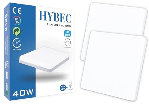 HYBEC - Downlight LED Techo Superficie, Plafones Para Techo LED, 40W (Pack 2)