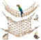CQJ 2 Packs Natural Bird Rope Net Parrot Swing Hammock for Birds Parrot Ladder Macaw Hanging Hammock Activity Toy for Rats Parakeet Cockatiel Cockatoo Conure African Grey Budgie (S 12x8inch)