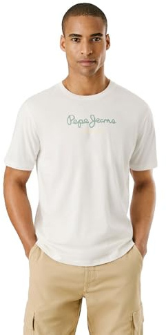 Pepe Jeans Eggo N Camiseta, Blanco (Blanquecino), XXL Hombre