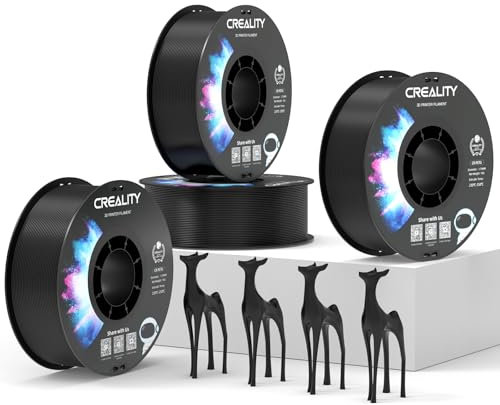 Creality Official PETG Filament Schwarz, PETG 3D Drucker Filament 1.75mm 4Kg, No-Tangling, starke Bindung und Überhang Leistung Maßgenauigkeit +/-0.03mm