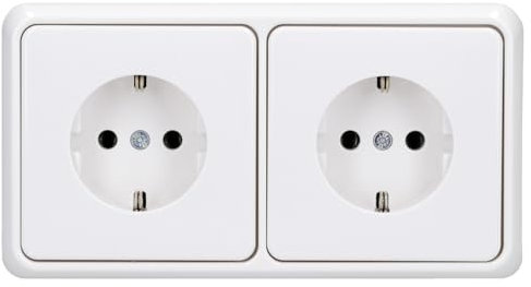 Jung Serie CD Komplett-Set Alpinweiß: 2x CD1520WW SCHUKO Steckdose + CD582WW Rahmen 2fach