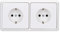 Jung Serie CD Komplett-Set Alpinweiß: 2x CD1520WW SCHUKO Steckdose + CD582WW Rahmen 2fach