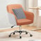 Moderner Bürodrehstuhl aus Leder mit Liegefunktion Bequem & Atmungsaktiv Ideal für Zuhause und Büro (Weiß + Orange)