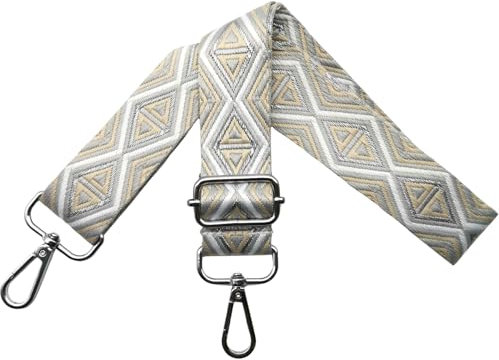 Verstellbarer Schultergurt für Taschen Taschengurte zum Wechseln, Umhängegurt für Taschen, Schulterriemen 3.8cm Breite mit Silber Karabiner Taschenband für Damen Handtaschen, Grau, M2