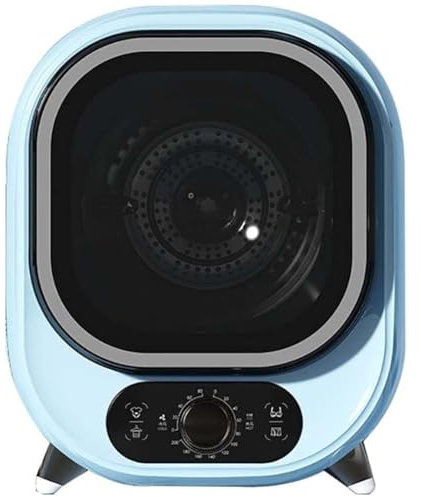 FHRKA Vented Tumble Dryer, Portable Clothes Dryer with Stainless Steel Inner Cylinder, Smart Small Tumble Dryer for Apartments (Blue)