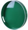 Simmer StRound Plastic Tray one Decorative, Round Plastic with Handles, Modern Vanity and Serving for Ottoman, Coffee table, Kitchen and Bathroom, Size 13 (White edged emerald green)