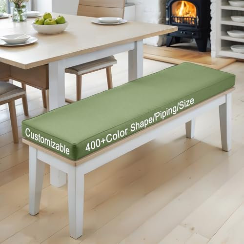 EXZFW MaßGefertigtes Bankkissen 7 Stoffe 400+ Farbe Bankauflage, rutschfeste Sitzauflage Nach Maß für Fensterbank Schuhbank Gartenbank & LoungemöBel Outdoor & Indoor Bank Kissen,Dicke 5CM